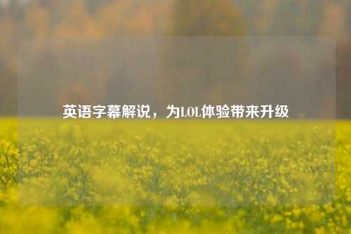 英语字幕解说,为LOL体验带来升级