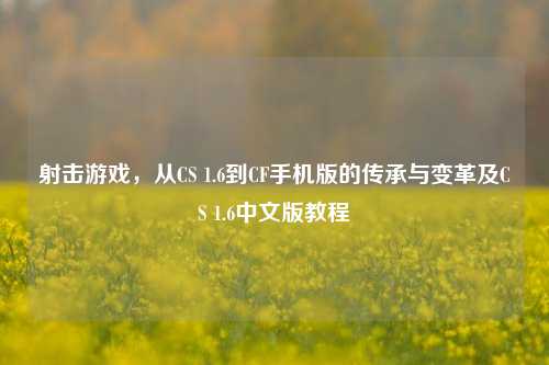 射击游戏，从CS 1.6到CF手机版的传承与变革及CS 1.6中文版教程