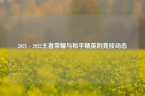2021 - 2022王者荣耀与和平精英的竞技动态