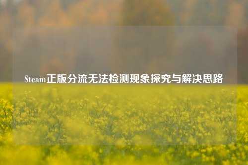 Steam正版分流无法检测现象探究与解决思路