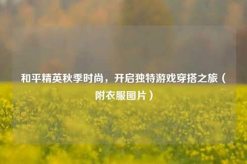 和平精英秋季时尚，开启独特游戏穿搭之旅（附衣服图片）