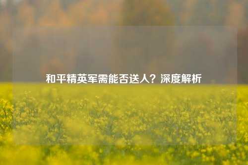 和平精英军需能否送人?深度解析