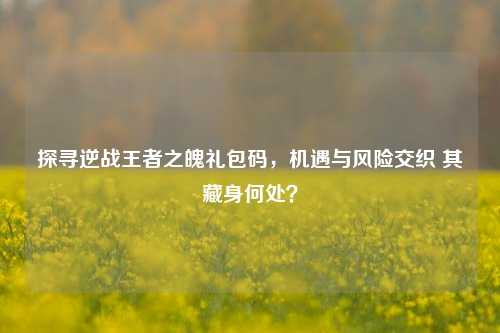 探寻逆战王者之魄礼包码，机遇与风险交织 其藏身何处？