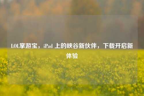 LOL掌游宝，iPad 上的峡谷新伙伴，下载开启新体验