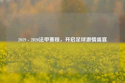 2019 - 2020法甲赛程，开启足球激情盛宴