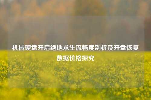 机械硬盘开启绝地求生流畅度剖析及开盘恢复数据价格探究