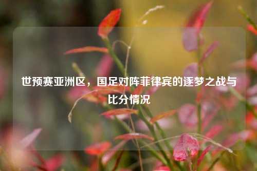 世预赛亚洲区，国足对阵菲律宾的逐梦之战与比分情况