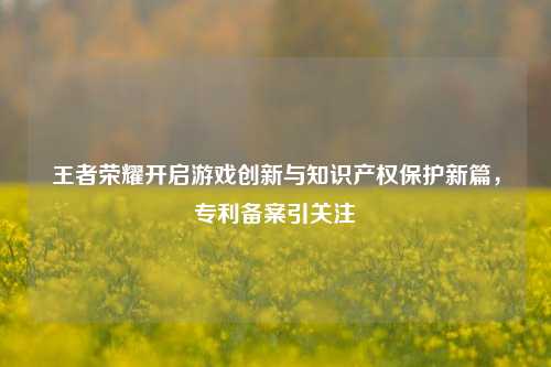 王者荣耀开启游戏创新与知识产权保护新篇,专利备案引关注