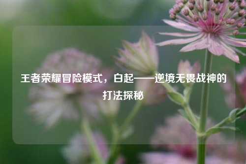 王者荣耀冒险模式,白起——逆境无畏战神的打法探秘