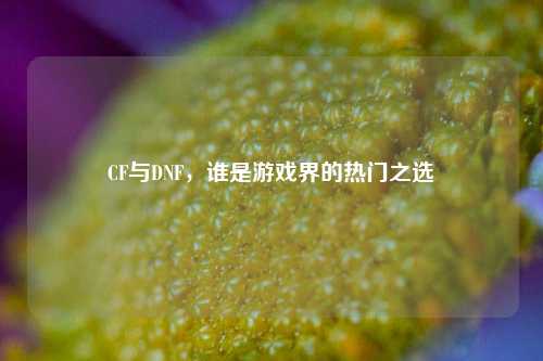 CF与DNF，谁是游戏界的热门之选