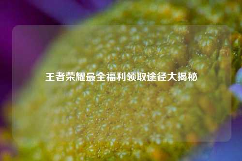 王者荣耀最全福利领取途径大揭秘