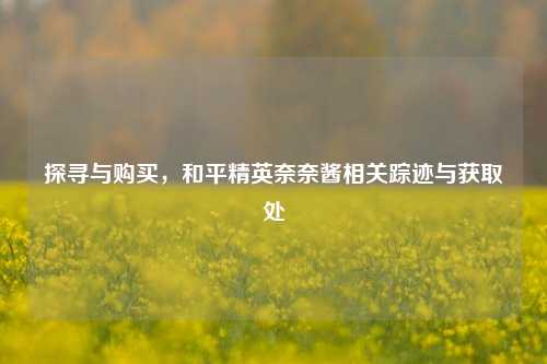 探寻与购买,和平精英奈奈酱相关踪迹与获取处