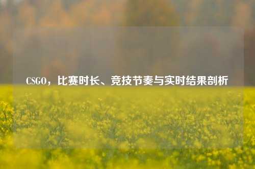 CSGO,比赛时长、竞技节奏与实时结果剖析