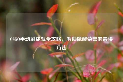 CSGO手动刷成就全攻略,解锁隐藏荣誉的最快方法
