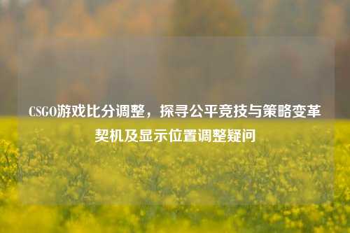 CSGO游戏比分调整，探寻公平竞技与策略变革契机及显示位置调整疑问