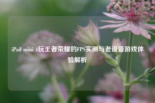 iPad mini 4玩王者荣耀的FPS实测与老设备游戏体验解析
