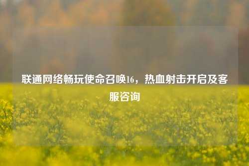 联通网络畅玩使命召唤16，热血射击开启及客服咨询