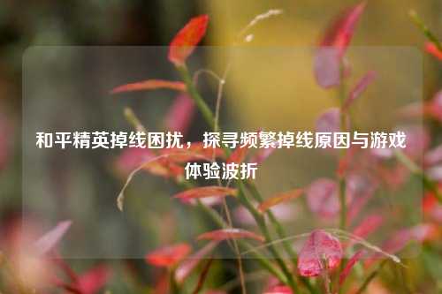 和平精英掉线困扰,探寻频繁掉线原因与游戏体验波折