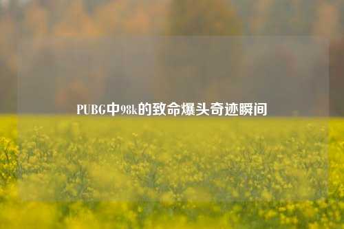 PUBG中98k的致命爆头奇迹瞬间