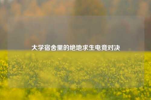 大学宿舍里的绝地求生电竞对决