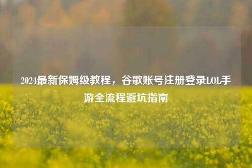 2024最新保姆级教程,谷歌账号注册登录LOL手游全流程避坑指南