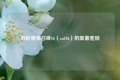 剖析使命召唤16(cod16)的显著差别