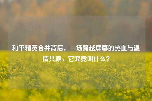 和平精英合并背后,一场跨越屏幕的热血与温情共振,它究竟叫什么?