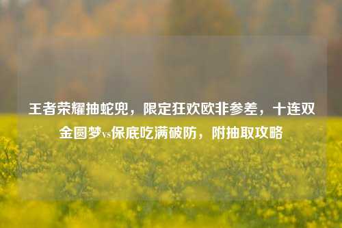 王者荣耀抽蛇兜,限定狂欢欧非参差,十连双金圆梦vs保底吃满破防,附抽取攻略