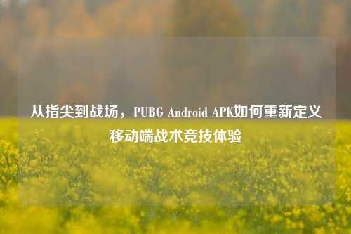 从指尖到战场,PUBG Android APK如何重新定义移动端战术竞技体验