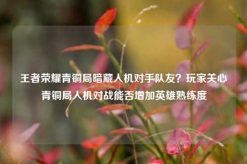 王者荣耀青铜局暗藏人机对手队友?玩家关心青铜局人机对战能否增加英雄熟练度