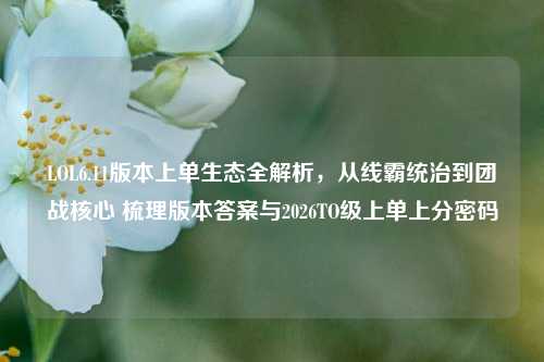 LOL6.11版本上单生态全解析,从线霸统治到团战核心 梳理版本答案与2026TO级上单上分密码