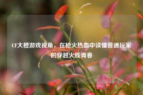 CF大橙游戏视角,在枪火热血中读懂普通玩家的穿越火线青春