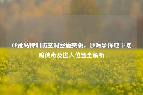 CF荒岛特训防空洞密道突袭,沙海争锋地下吃鸡传奇及进入位置全解析