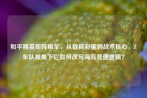 和平精英矩阵租车,从载具彩蛋到战术核心,Z车队视角下它如何改写海岛竞速逻辑?