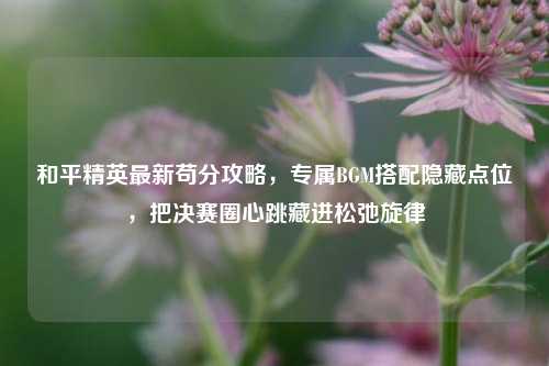 和平精英最新苟分攻略,专属BGM搭配隐藏点位,把决赛圈心跳藏进松弛旋律