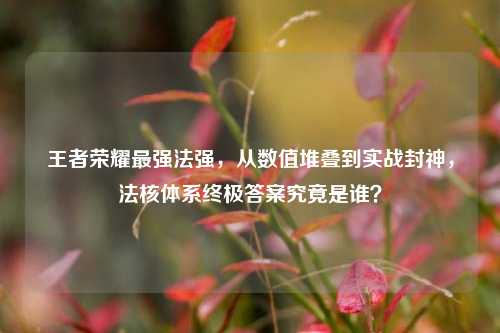 王者荣耀最强法强,从数值堆叠到实战封神,法核体系终极答案究竟是谁?