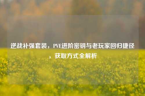 逆战补强套装，PVE进阶密钥与老玩家回归捷径，获取方式全解析