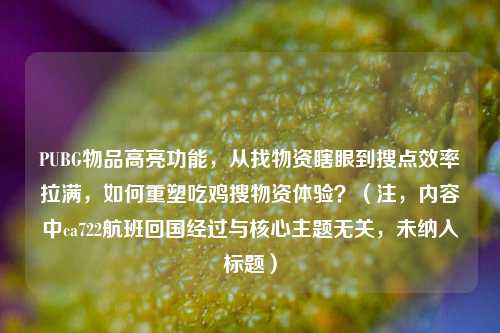 PUBG物品高亮功能,从找物资瞎眼到搜点效率拉满,如何重塑吃鸡搜物资体验?(注,内容中ca722航班回国经过与核心主题无关,未纳入标题)