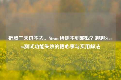 折腾三天进不去、Steam检测不到游戏？聊聊Steam测试功能失效的糟心事与实用解法