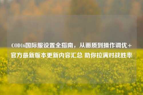 COD16国际服设置全指南，从画质到操作调优+官方最新版本更新内容汇总 助你拉满对战胜率