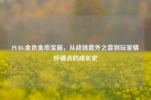 PUBG金色金币宝箱，从战场意外之喜到玩家情怀锚点的成长史