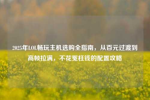 2025年LOL畅玩主机选购全指南，从百元过渡到高帧拉满，不花冤枉钱的配置攻略