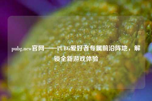 pubg.new官网——PUBG爱好者专属前沿阵地，解锁全新游戏体验