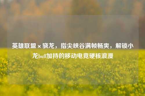 英雄联盟×骁龙，指尖峡谷满帧畅爽，解锁小龙buff加持的移动电竞硬核浪漫