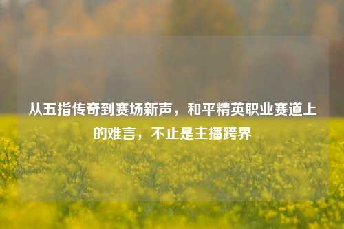 从五指传奇到赛场新声，和平精英职业赛道上的难言，不止是主播跨界