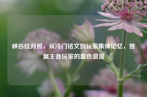 峡谷红月照，从冷门铭文到玩家集体记忆，独属王者玩家的血色浪漫