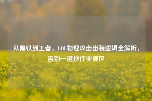 从黑铁到王者，LOL物理攻击出装逻辑全解析，告别一键抄作业误区
