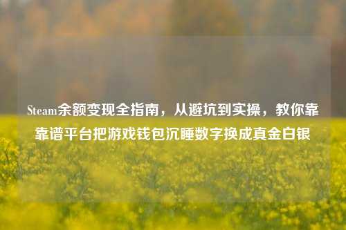 Steam余额变现全指南，从避坑到实操，教你靠靠谱平台把游戏钱包沉睡数字换成真金白银
