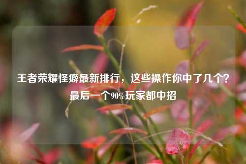 王者荣耀怪癖最新排行，这些操作你中了几个？最后一个90%玩家都中招
