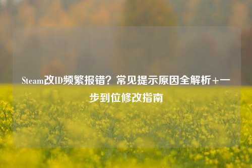 Steam改ID频繁报错？常见提示原因全解析+一步到位修改指南